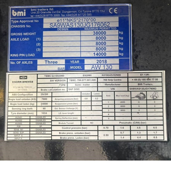 2018 BMI MOVING FLOOR in Ejector & Moving Floor Trailers